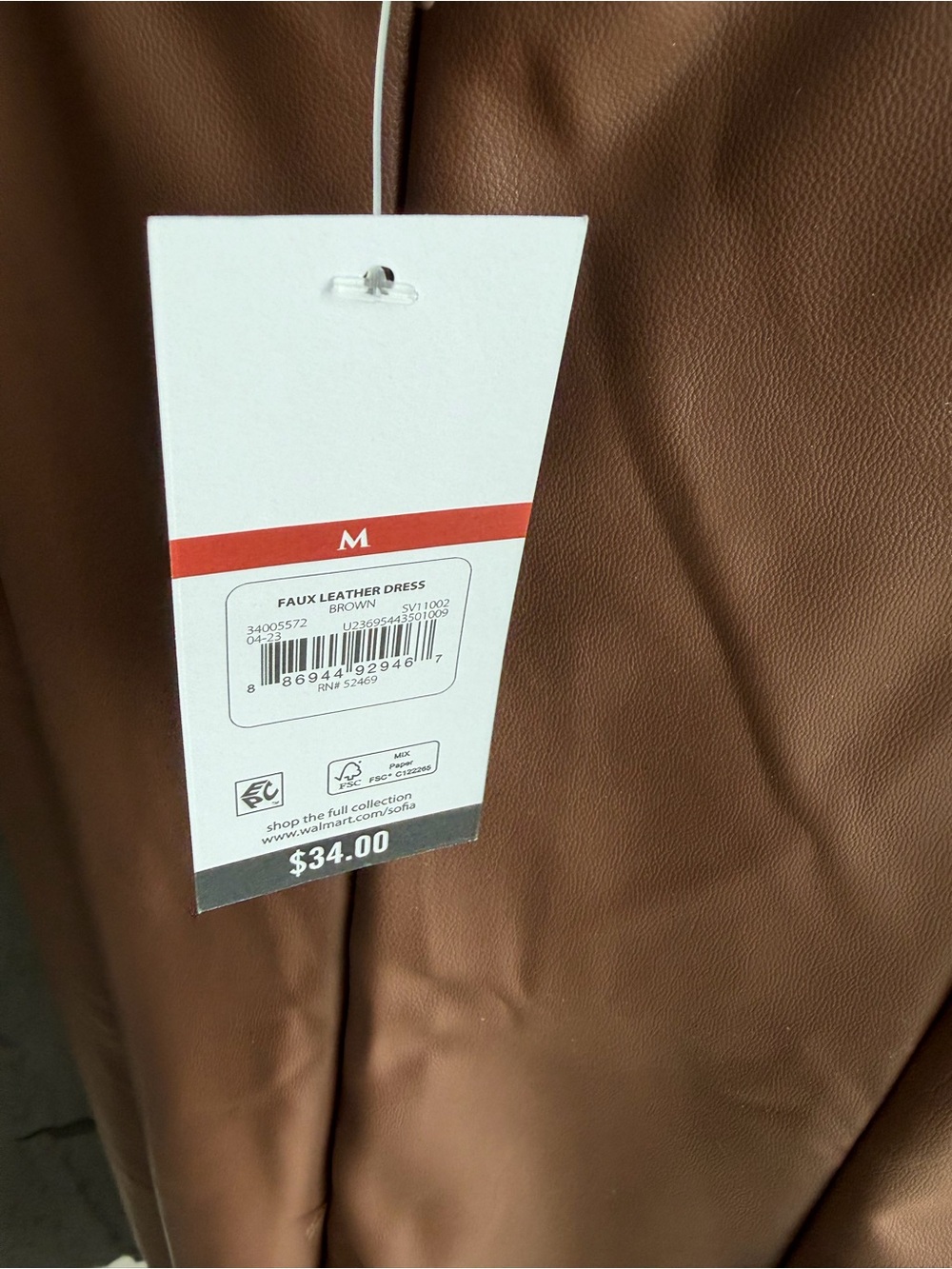 sofia by sofia vergara Sleeveless Faux Leather Midi Dress in Brown - Picture 4 of 4